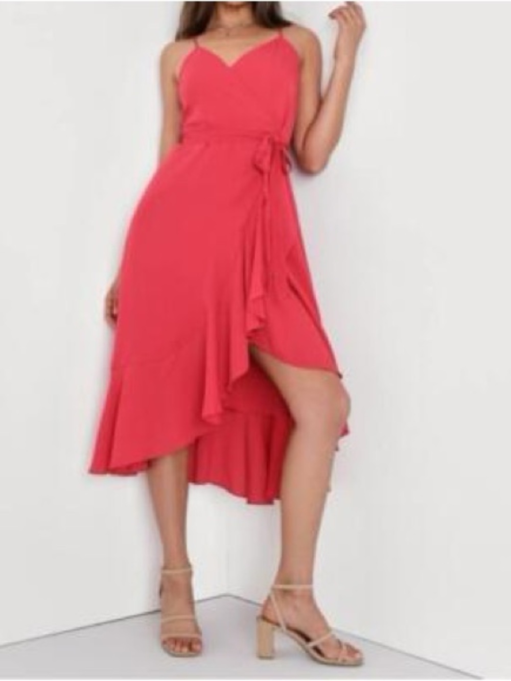 Lulu's Pink Manhattan Moment Wrap Dress
